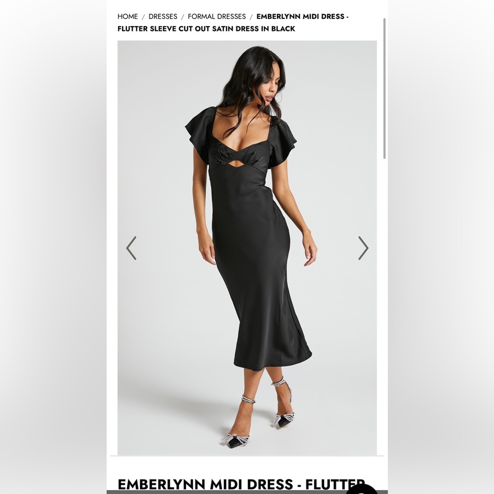 Showpo emberlyn black midi satin dress